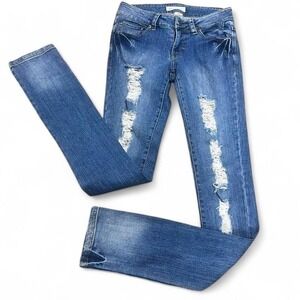 Low-rise Ripped Skinny Jeans by WAX Jeans of Los Angeles Size 24"